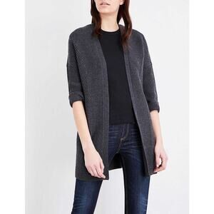 Rag & Bone Merino Wool Open Dee Cardigan in Gray